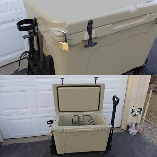 Omoojee Medium Black Cooler Beverage Holder for YETI Tundra & RTIC Coolers – Secure Drink Organizer