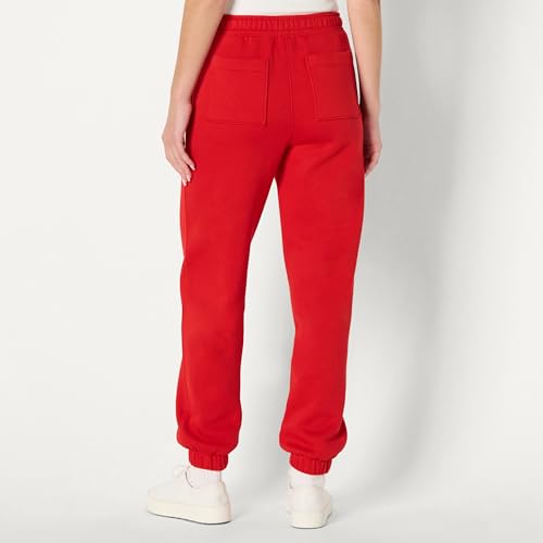 High-Rise Relaxed-Fit Women's Jogger with Elastic Waist - Medium / Red