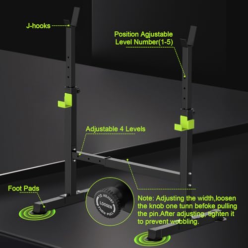 Adjustable Folding Weight Bench - 660 lbs Capacity - Black-Green