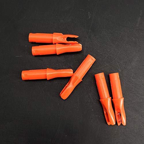 50 Pack Orange Archery Arrow Nocks - ID 6.2mm Plastic Inserts