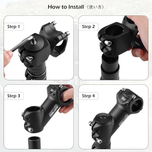 TRIWONDER 45° 31.8mm MTB Bicycle Stem 90mm 6061 Aluminum