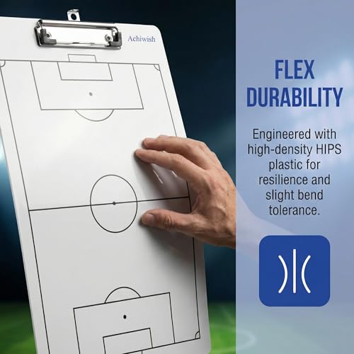 Soccer Clipboard for Coaches - Double-Sided Dry Erase Board