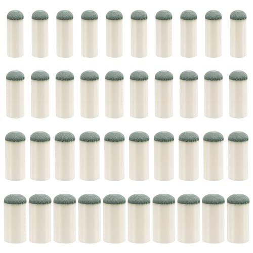 40-Pack Pool Cue Tips in 4 Sizes - Premium Rubber Billiard Tips