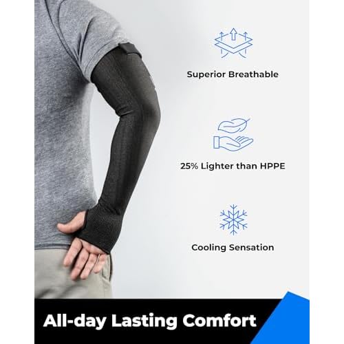 Ultra-Comfort Cut Resistant Sleeves for Thin Skin and Bruising, Cooling Protective Arm Sleeves for Gardening, Farming, Yard
