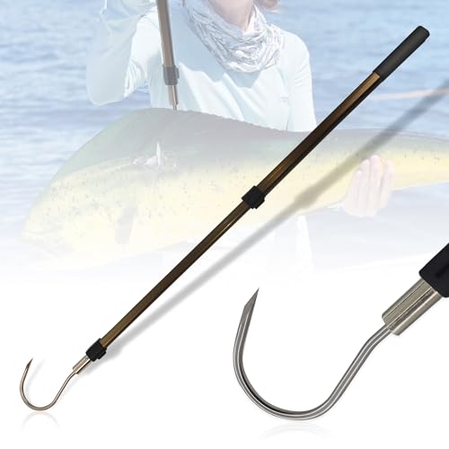 Dutiplus Telescopic Fishing Gaff with 1~5 Teeth – Big Game Gaff Pole (65.5in) – Heavy-Duty Aluminum