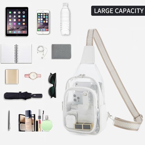 Clear Stadium Bag - Women's Crossbody Fanny Pack - Milk White