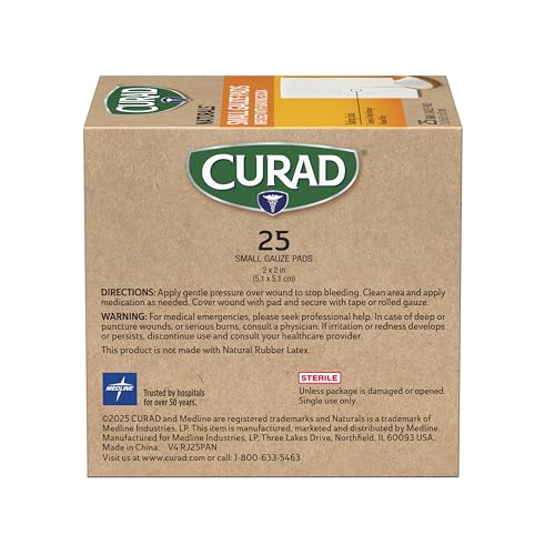 Small Gauze Pads with Baking Soda for Wound Care - 2" x 2" - 25 Count
