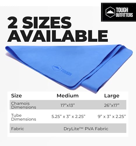 Tough Outdoors Large Quick Dry Microfiber Towel 26 x 17 inches - Blue Travel & Beach Towel