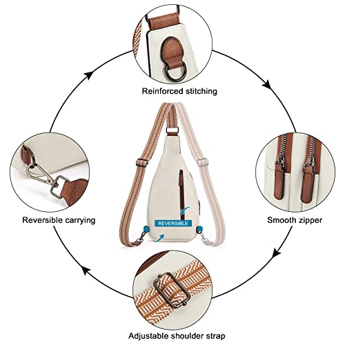 Leather Sling Backpack Travel Bag for Women - Crossbody Bag