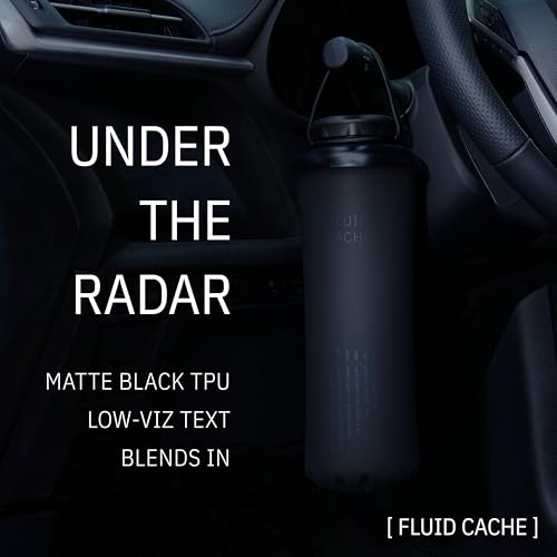 Fluid Cache 1.5L Portable Male Urinal Bottle - Leak-Proof, Discreet Black Car & Travel Urine Bag