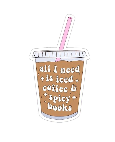 Iced Coffee & Spicy Books Vinyl Sticker - 2-Inch Bookish Decal for Laptops