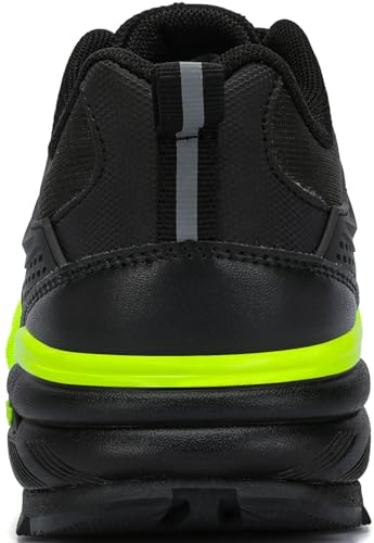 Kricely Men's Walking Shoes Fluorescent Yellow Lightweight Breathable Non Slip Gym Sneakers
