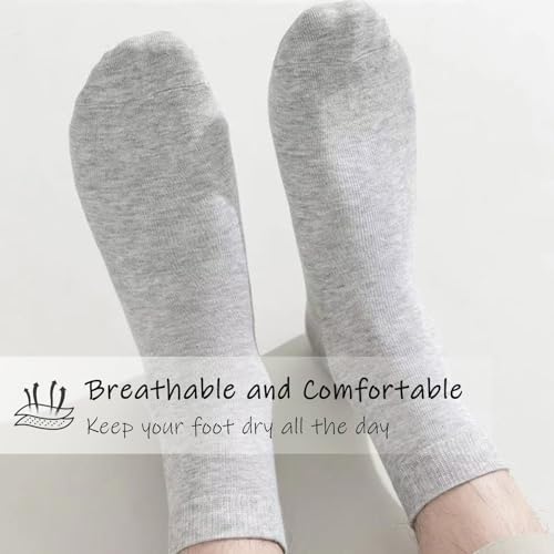 6 Pairs Quarter Length Ankle Socks for Men & Women - White