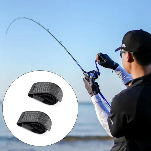 20-Pack Elastic Fishing Rod Straps - Stretchy Organizers for Rods