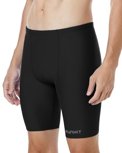 Men's Swim Jammers - Quick Dry Competitive Racing Shorts - Black, Medium