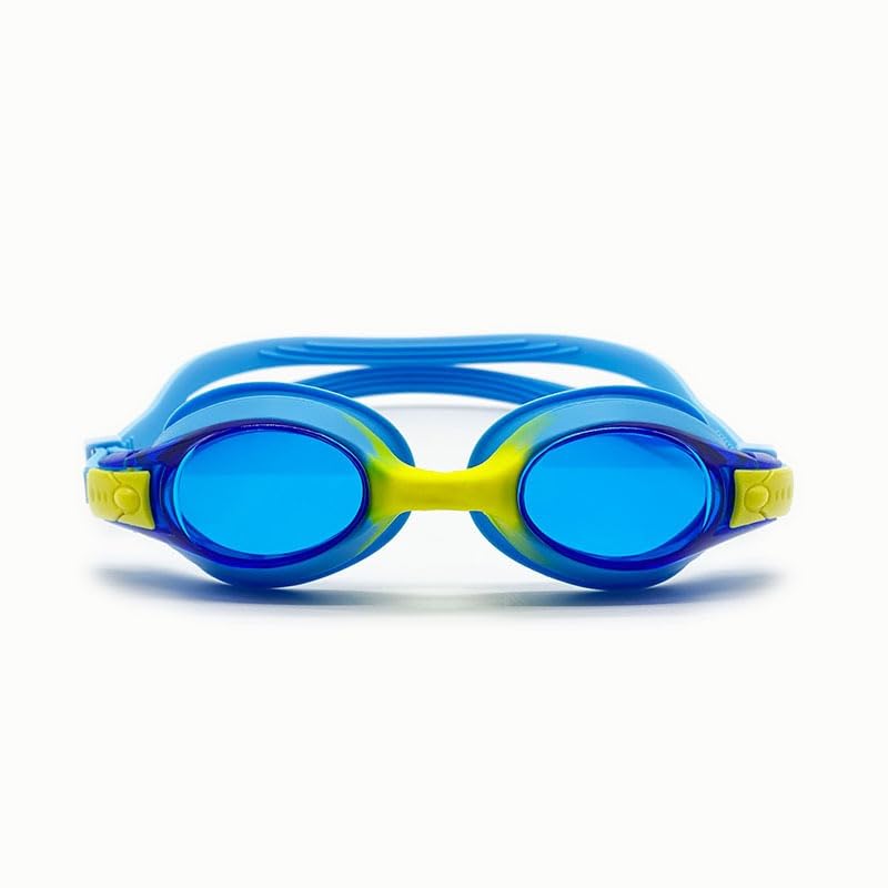 Kids Swim Goggles - Anti-Fog Lenses, 100% UV Protection - Blue & Yellow
