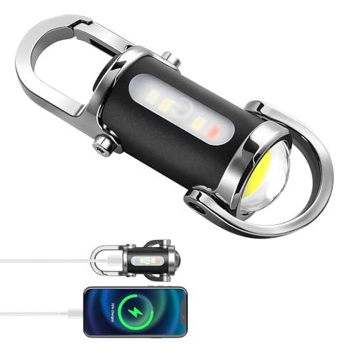 Emergency Keychain Flashlight 3-in-1 with Power Bank & Warning Lights