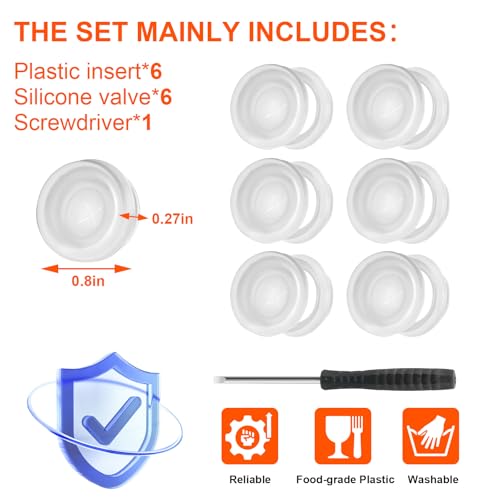 Replacement Dispensing Valve Kit for Water Bottles - White - 6 Pack