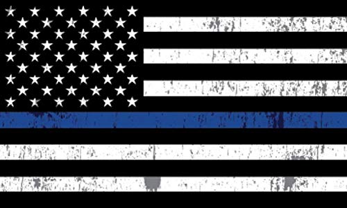 Thin Blue Line Blue Lives Matter Flag Sticker - 3x5 Inch Vinyl Decal