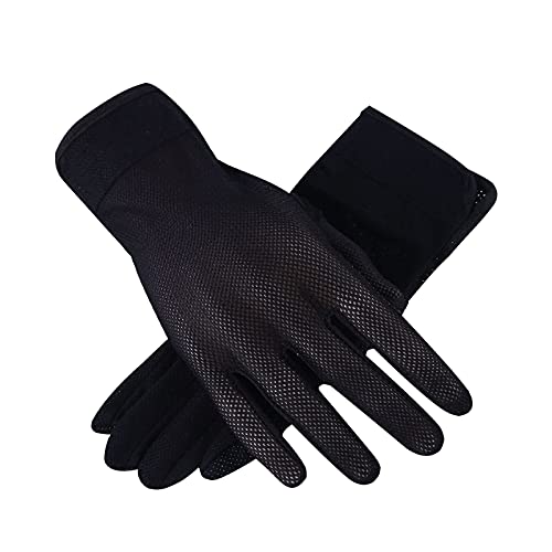 Men's Summer Cycling Gloves - Full Finger Sun Protection - Black