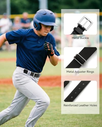 Youth Elastic Baseball & Softball Belt - Black, Fits Waist 18"-32"