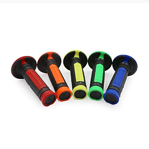 7/8" Motorcycle Hand Grips - Comfortable TPU Rubber - Red