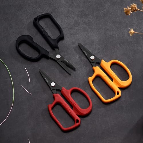 Professional Fishing Scissors - 4.65" Sharp Blades with Keychain - Black