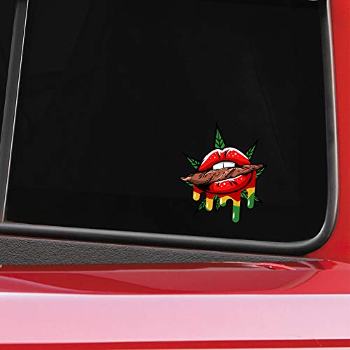 Weed Leaf Vinyl Sticker Decal - 4 Inch UV Resistant - 2 Pack