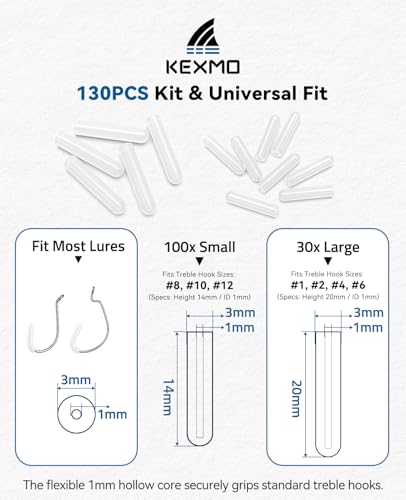 130-Piece Fishing Treble Hook Covers and Protectors Kit - 130PCS