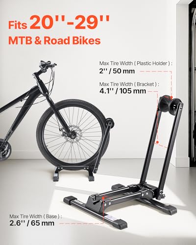 VEVOR Bike Rack (2 Pack) Floor Stand Fits 20-27 Inch Mountain & Road Bikes, Black