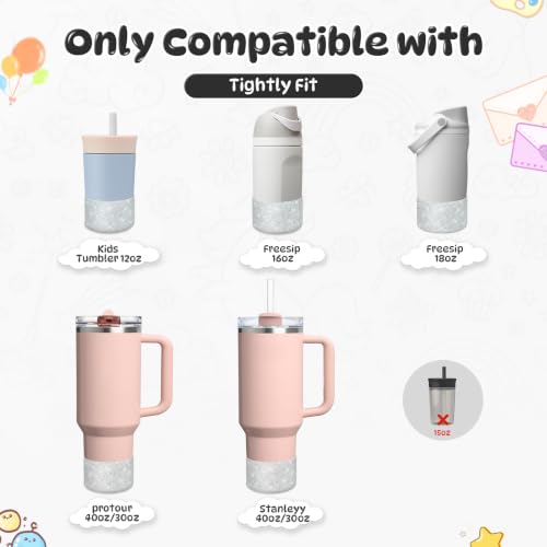 Silicone Boot for Owala Kids Water Bottle - Silver Bling 2-Pack