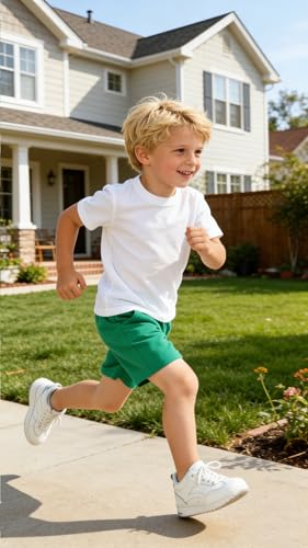 Kids Cotton Summer Shorts - Toddler Boys & Girls - Green 4-5T
