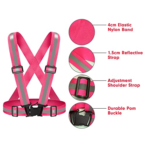 High Visibility Reflective Running Vest - Pink