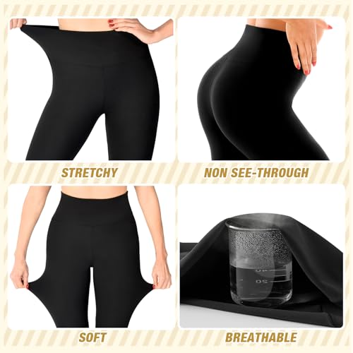 High Waisted Navy Blue Yoga Leggings for Women - Full Length