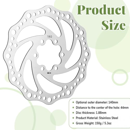 140mm Stainless Steel Bike Disc Brake Rotor with 6 Bolts
