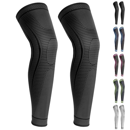 Ruilaibao Black Large Full Leg Compression Sleeves Support for Knee, ACL, PCL, Meniscus, Arthritis, Tendinitis