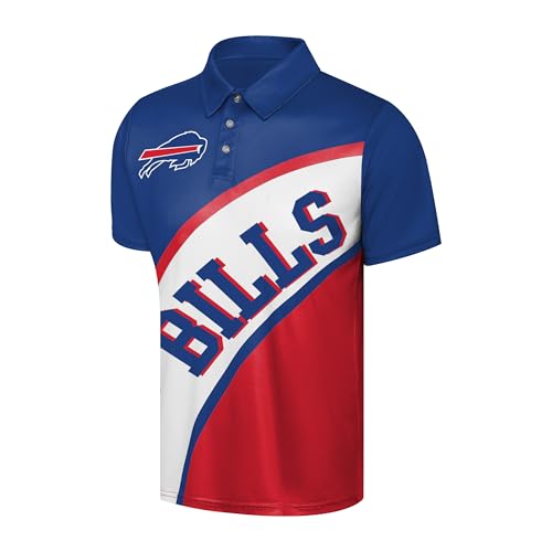 Buffalo Bills Action Curved Polyester Polo Shirt - Medium