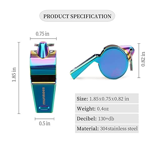 Loud Volume Stainless Steel Whistle - Colorful Variation