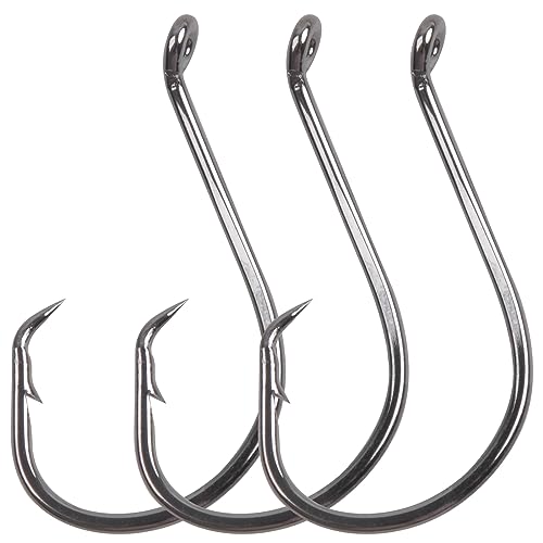 Saltwater Circle Hooks - 2X Strong Black Nickel Fishing Hooks - #4, 100pcs