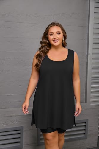 YeGine Women's Plus Size 2-Piece Summer Outfit - Black, XX-Large