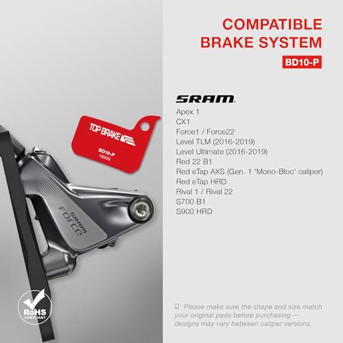 Disc Brake Pads for AVID SRAM Level/Force eTap HRD – 2 Pairs Red MTB