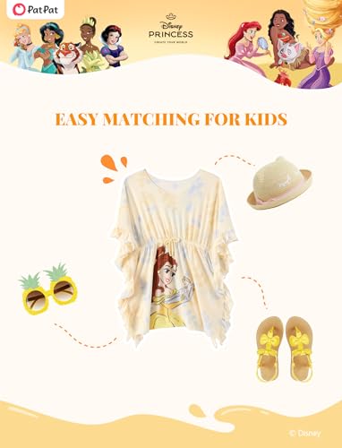 Disney Princess Swim Cover-Up with Hood - Belle Yellow, Ages 4-7