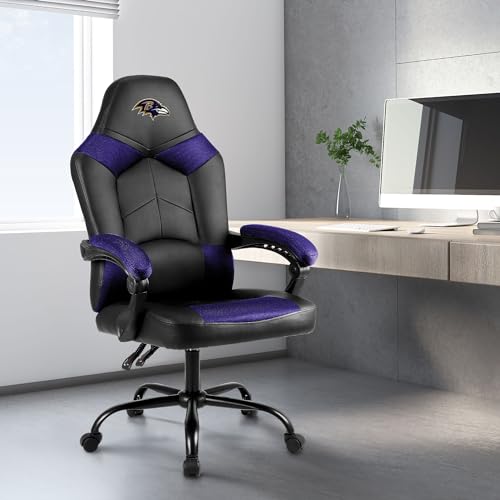 Oversized Baltimore Ravens Office Chair with Adjustable Backrest