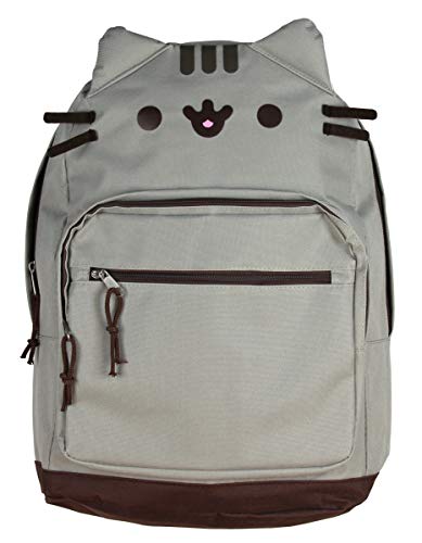 Brown Pusheen Cat Face Backpack - Cute & Fun Design