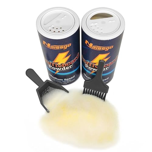Shuffleboard Sand Powder Set - 2 Cans Medium Speed with Brush & Pan