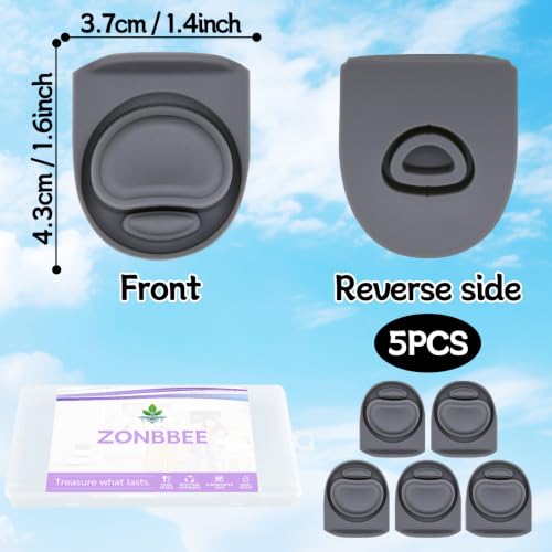Silicone Replacement Stopper Seals for Water Bottles - 5 Pack, Grey