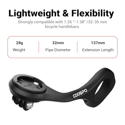 Bike Computer Mount Curved - Out Front Cycling Mount for Garmin, Wahoo, Bryton