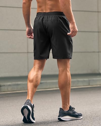 Men's Athletic Running Shorts with 2 Zipper Pockets - Quick Dry & Lightweight