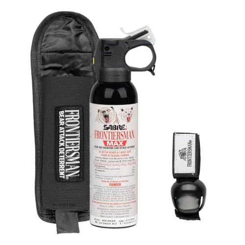 SABRE Bear Spray Max Range 40ft - EPA Registered for 9 Animal Species with Holster & Safety Features