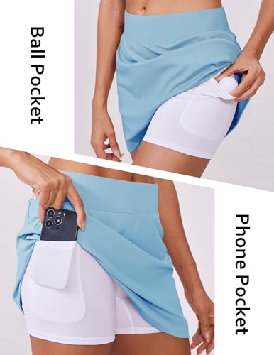 High Waisted Golf Skorts for Women with Pockets - Lightweight Activewear